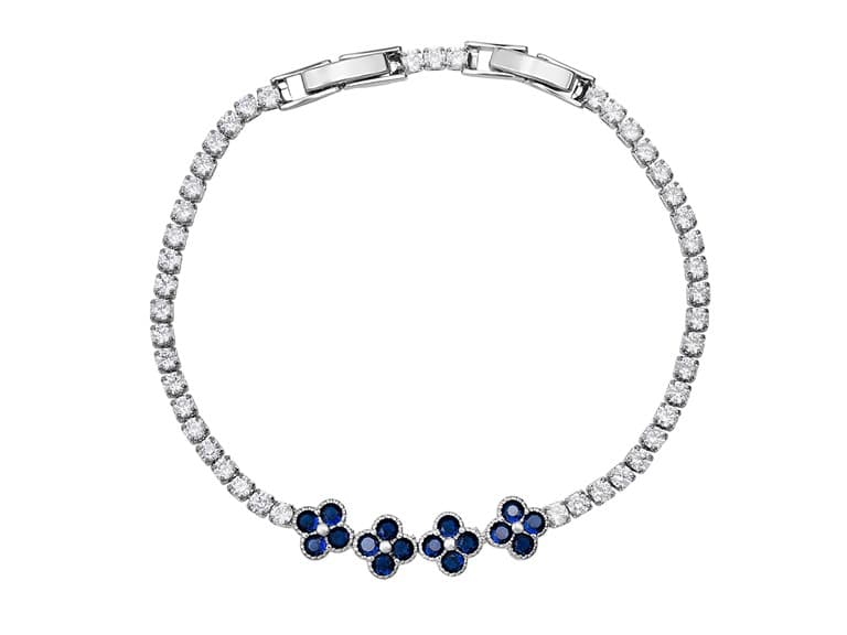 CZ Blossom Accent Tennis Bracelet - Image 1