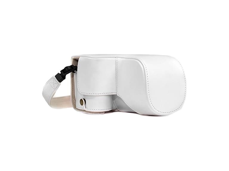 MegaGear Ever Ready Leather Camera Case and Strap (White) - Image 1