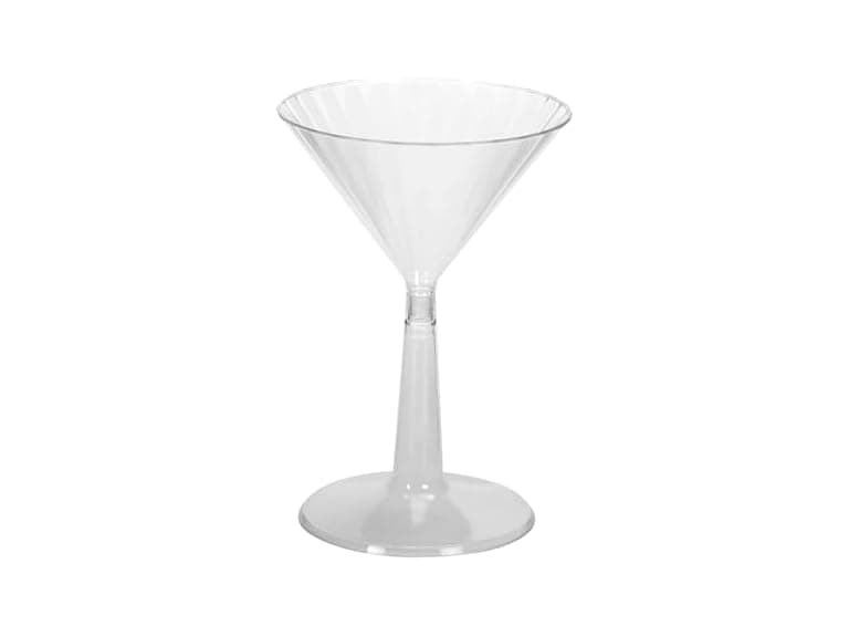 WNA Classicware 6oz Clear Plastic Martini Glasses, 96-Pack - Image 1