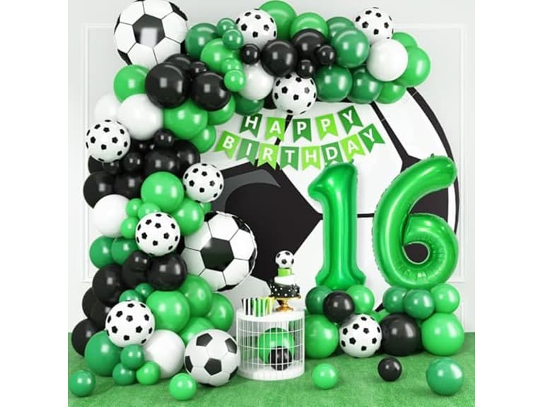 16th Birthday Soccer Balloon Garland Kit - Image 1