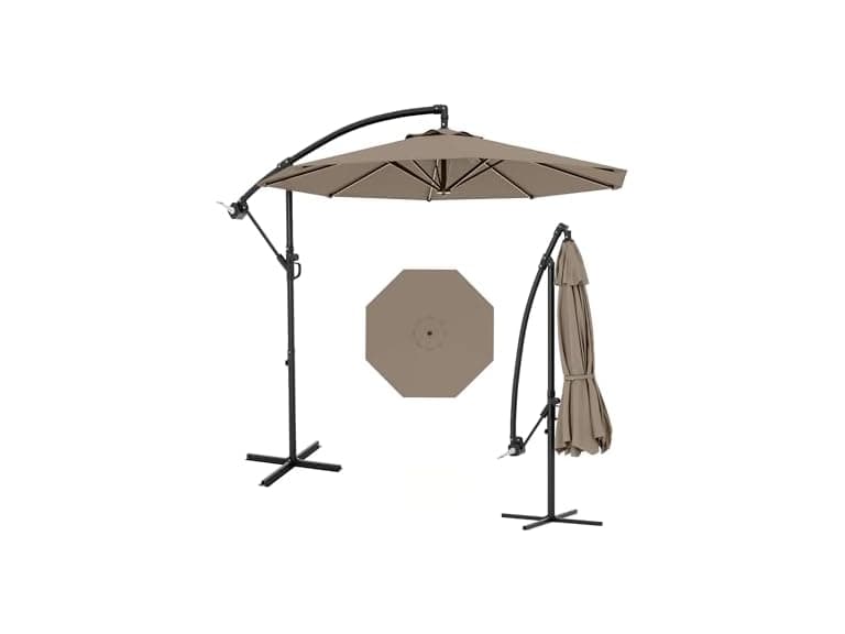 Cantilever Umbrella with Cross Base, 10 ft - Image 1