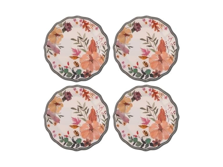 Karma, 8.75 inches Melamine Salad Plates Set of 4, Autumnal Spice - Image 1