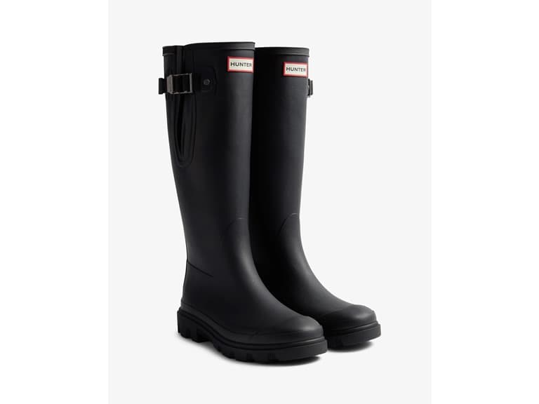 Hunter Women's Refined Gold Trim Tall Gloss Boots - Image 1