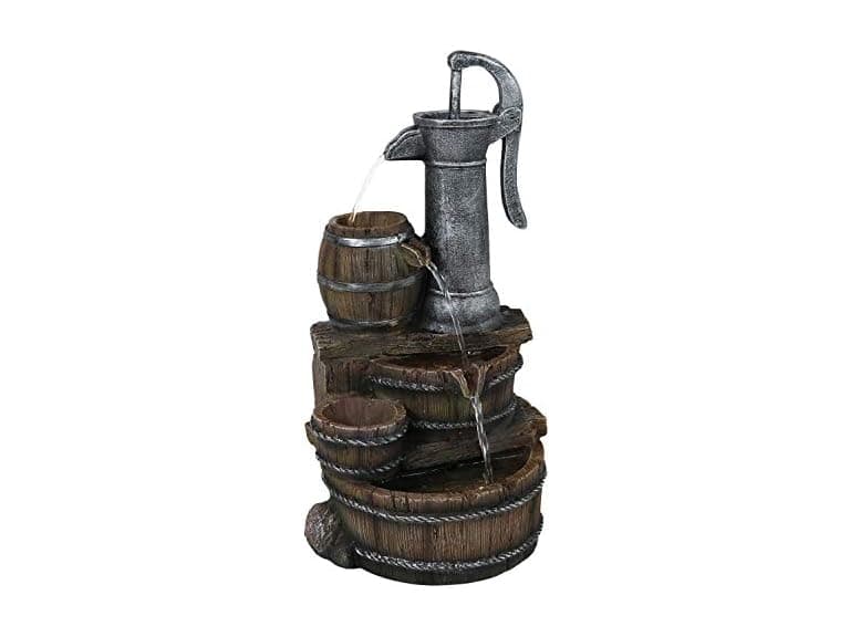 Sunnydaze Cozy Farmhouse Pump and Barrels 23-Inch - Image 1