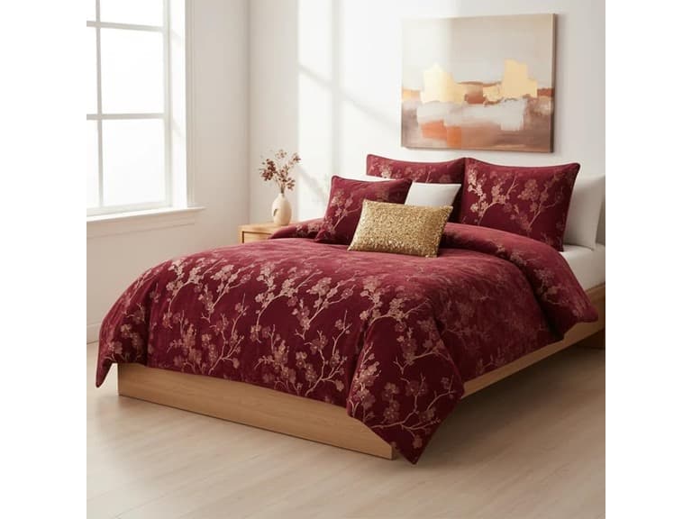 J&V Textiles Floral 5-Piece Comforter Set (Open Box) - Image 1