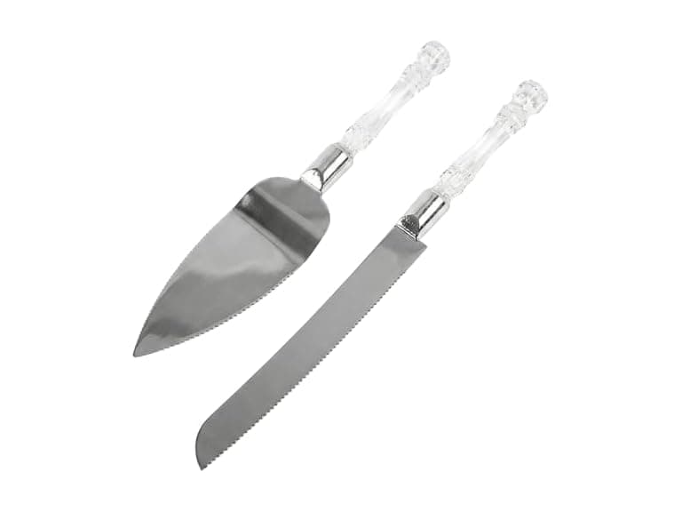 Acrylic & Stainless Steel Wedding Cake Serving Set  - Image 1