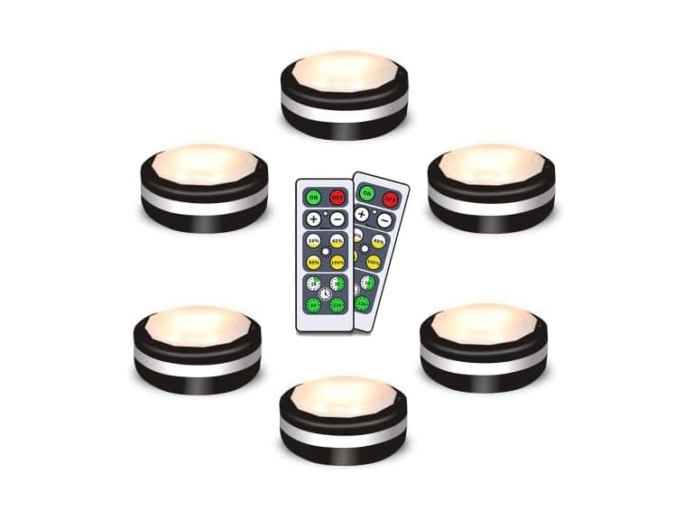 Starxing Black Housing 6 Pack LED Puck Lights 