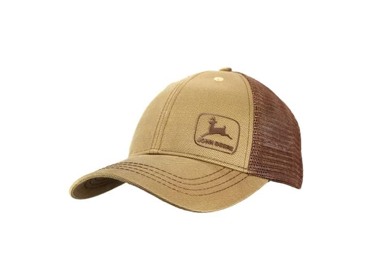 John Deere Waxed Cotton Mesh-Brown-One - Image 1