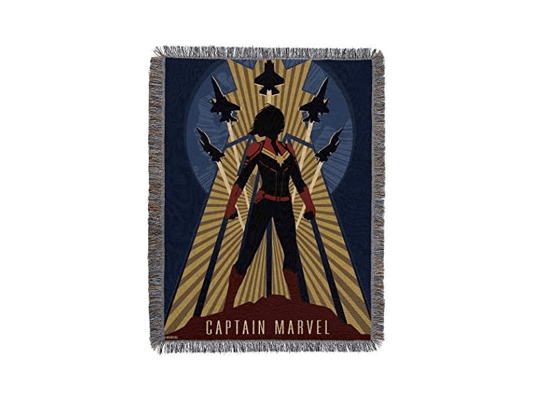 Captain Marvel Woven Tapestry Blanket - Image 1