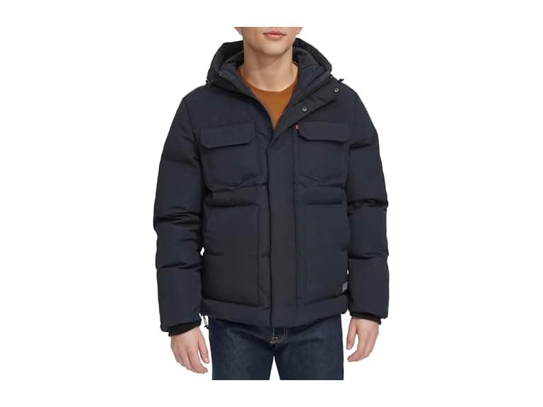 Levis Men's 2Chest Pocket Hooded Puffer (Open Box) - Image 1
