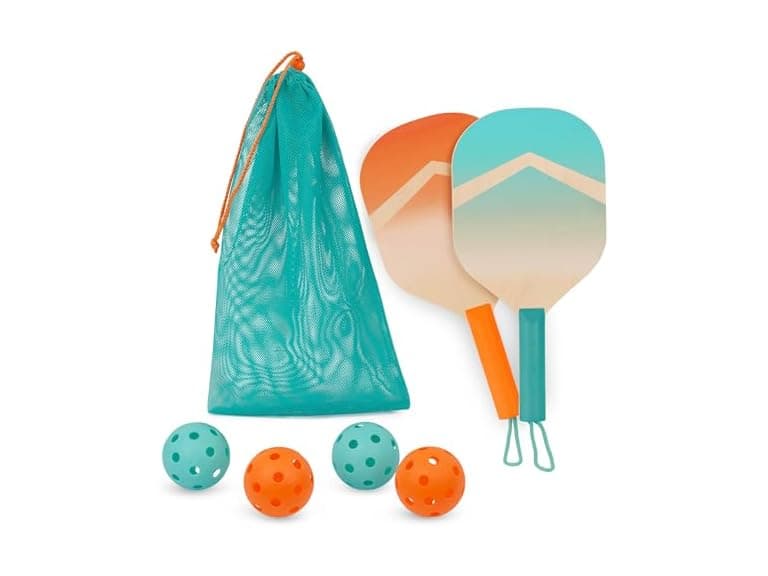B. toys Kids Pickleball Game Wooden Paddle Set - Image 1
