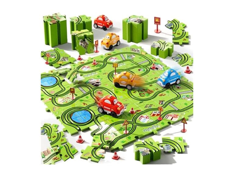 Beby Buty Beby Buty 64PCS Puzzle Track Car Set - Image 1