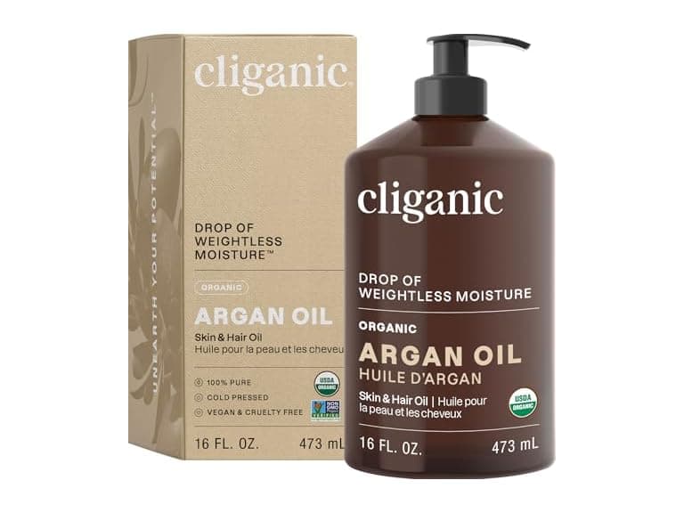 Cliganic Organic Argan Oil 16oz with Pump - Image 1