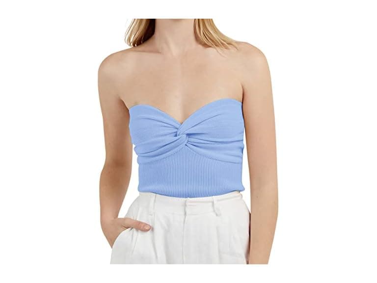 Missactiver Women (S) Twist Knit Top Baby Blue - Image 1