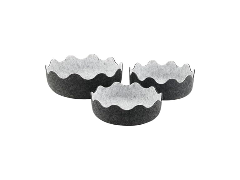 47th & Main Set of 3 Decorative Scalloped Felt Baskets - Image 1