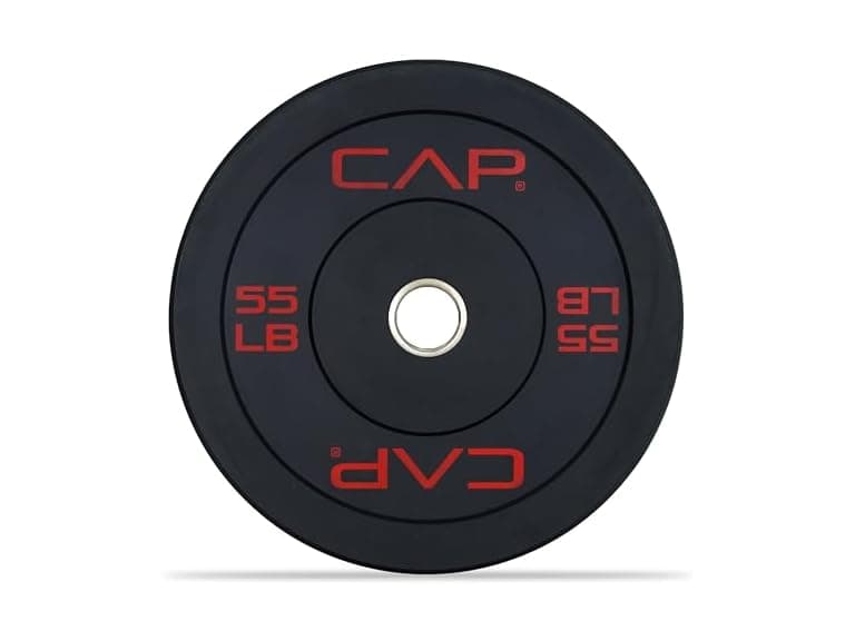 CAP Barbell Economy Olympic Bumper Plate, 55lbs Single - Image 1