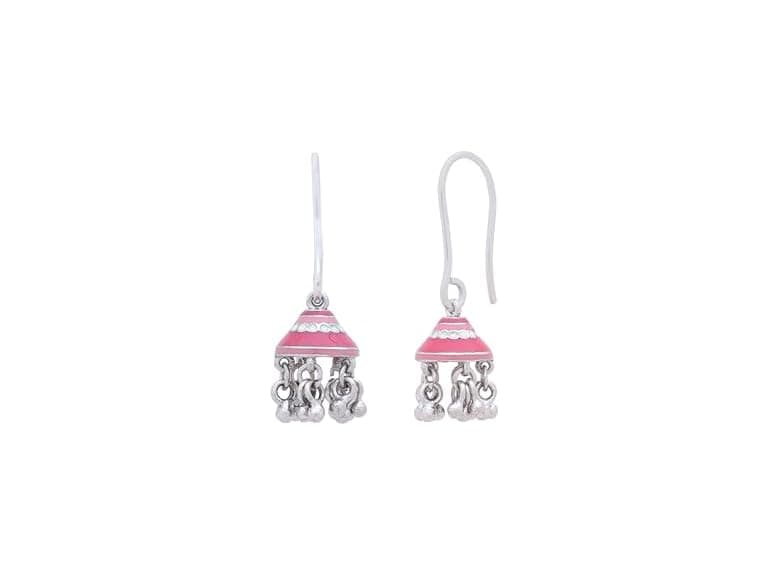 Navicia Rosa Rose Brass Jhumka Earrings - Image 1