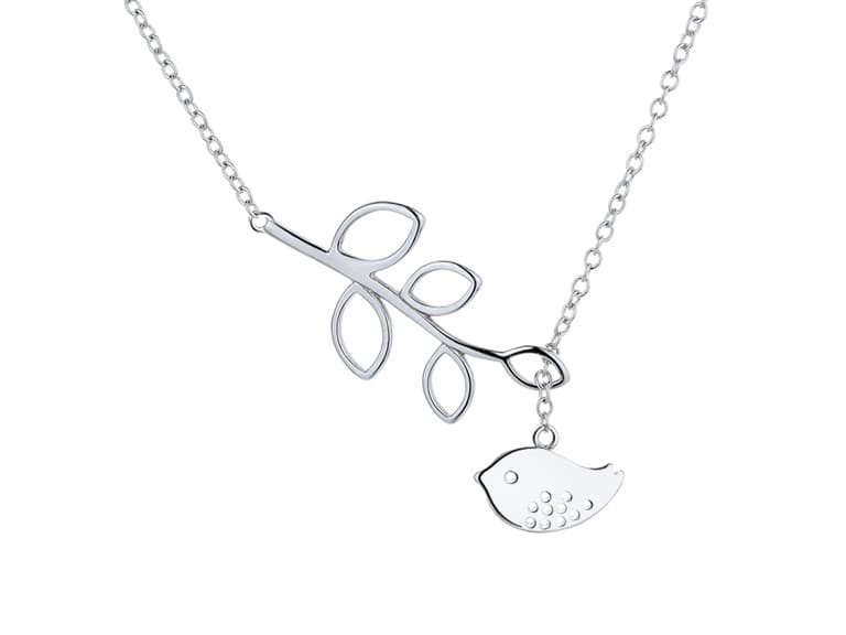 Sterling Silver Lariat Bird Necklace - Image 1