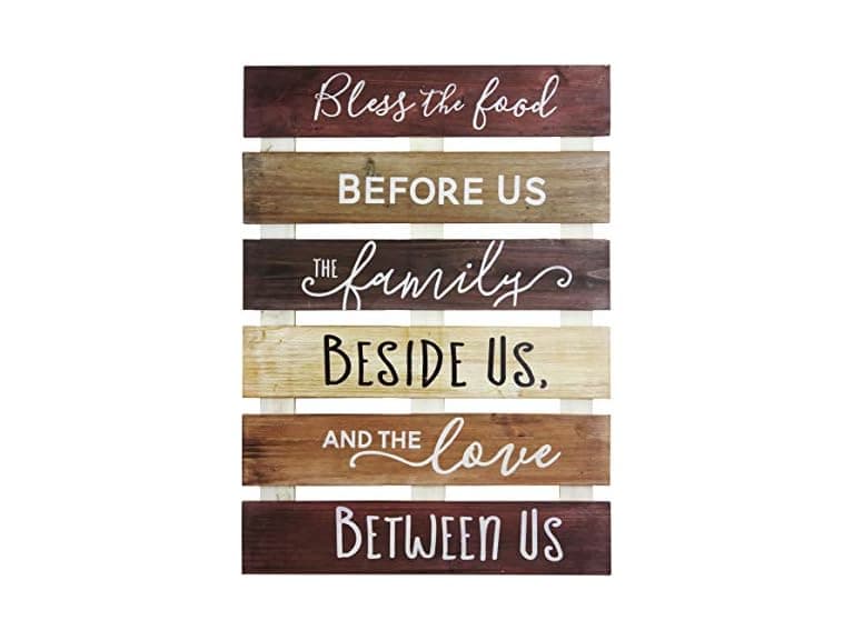 Rustic Bless The Food Wall Sign - Image 1