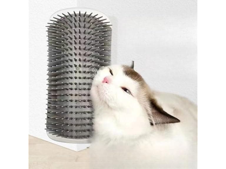 (2 Pack) Cat Corner Self Groomer Brush, Scratcher Post - Image 1