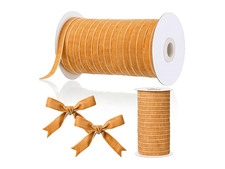 Christmas Ribbon Spool For Ribbons- Khaki - Image 1