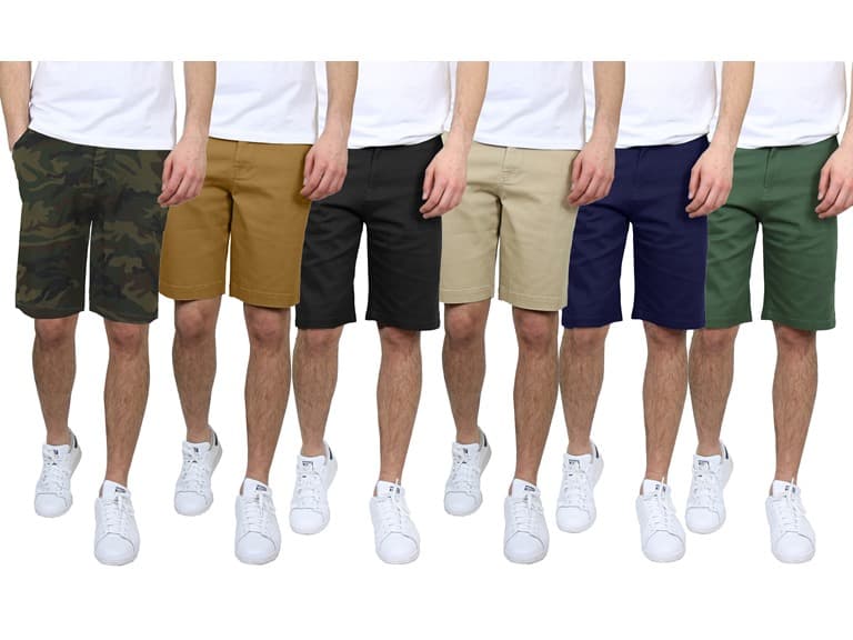 3Pk Mens Cotton Stretch Chino Shorts (30-42) - Image 1