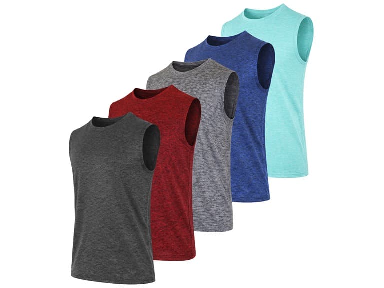 5Pk Marled Moisture Wicking Muscle Tee - Image 1