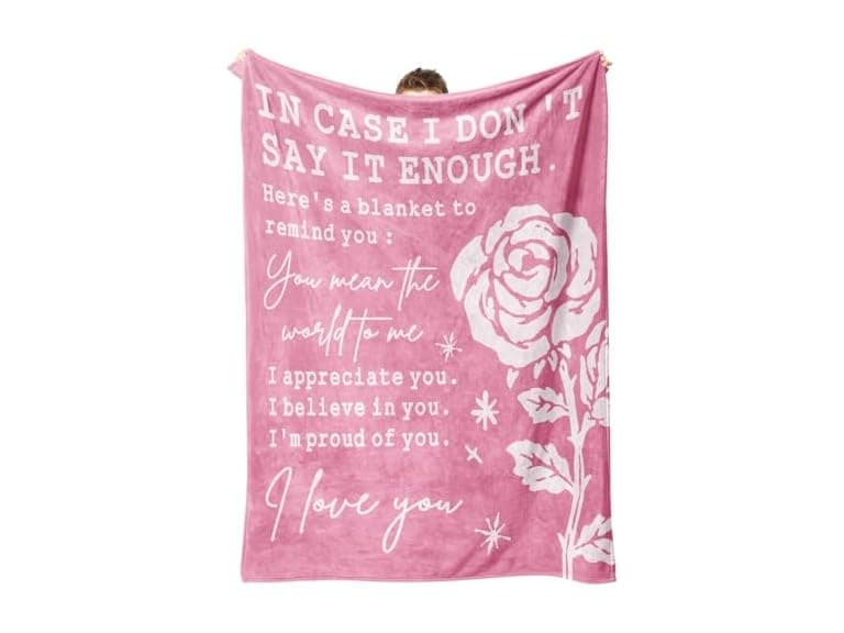 I Love You Pink Blanket 50" X 60" - Image 1