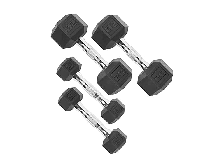 CAP Barbell 50lbs Coated Hex Dumbbells, 5x2 20x2 - Image 1