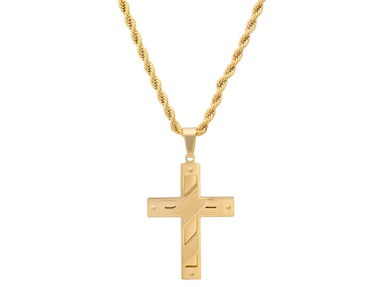 Polished Cross Pendant Necklace - Image 1