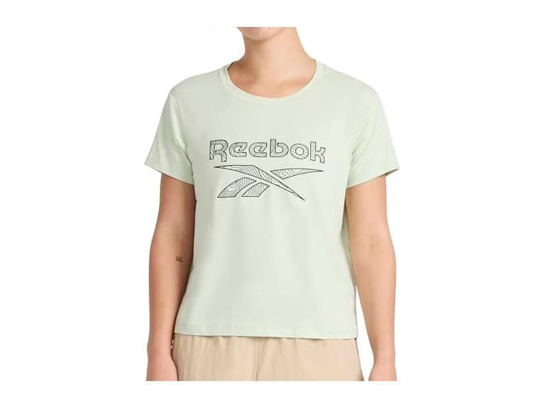 Reebok Womens Topographic Lines Graphic Crewneck Tee - Image 1