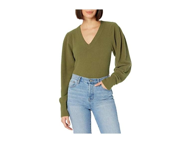 The Drop Edith Pleated Shoulder V-Neck - Image 1
