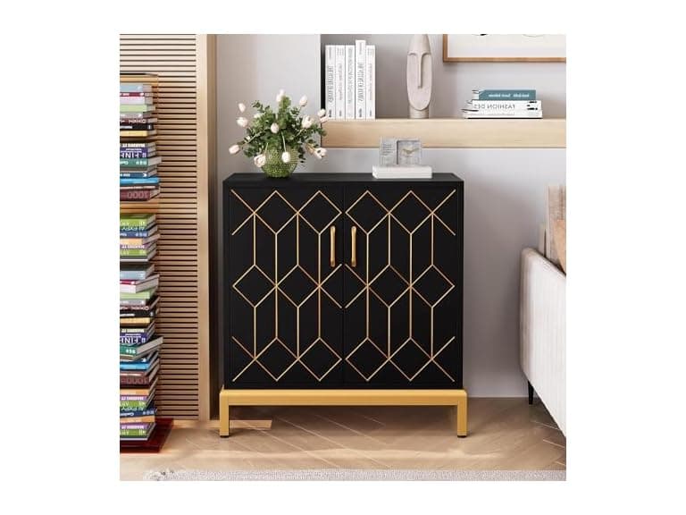 GAOMON Storage Cabinet, Black - Image 1
