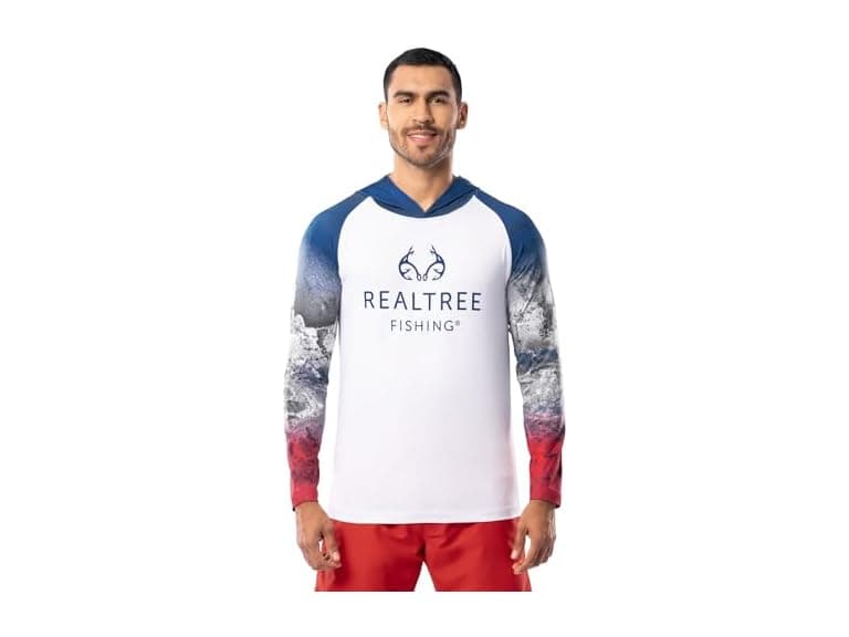 Realtree Men Long Sleeve Patriotic Fishing Hoodie - Image 1