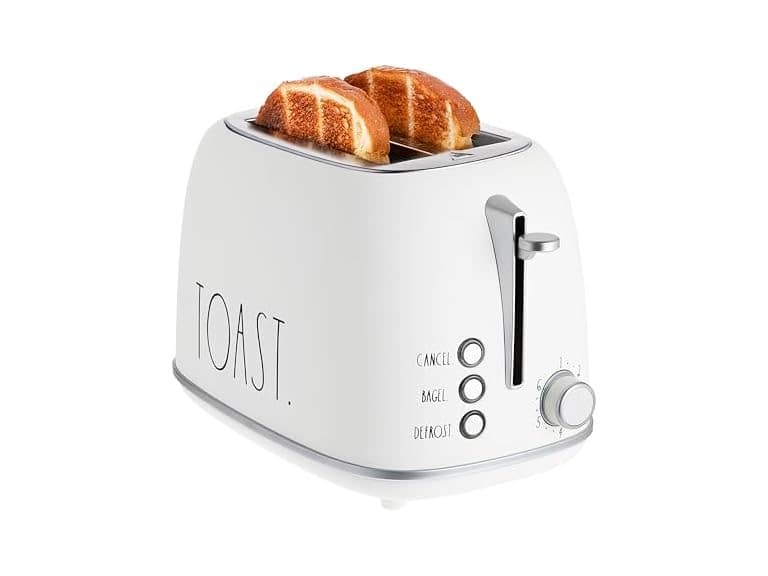 2 Slice Retro Bread Toaster White - Image 1