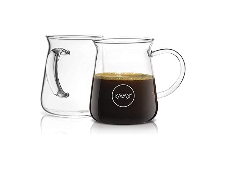 Kavako Glass Coffee Mugs 16oz Set of 2 - Image 1