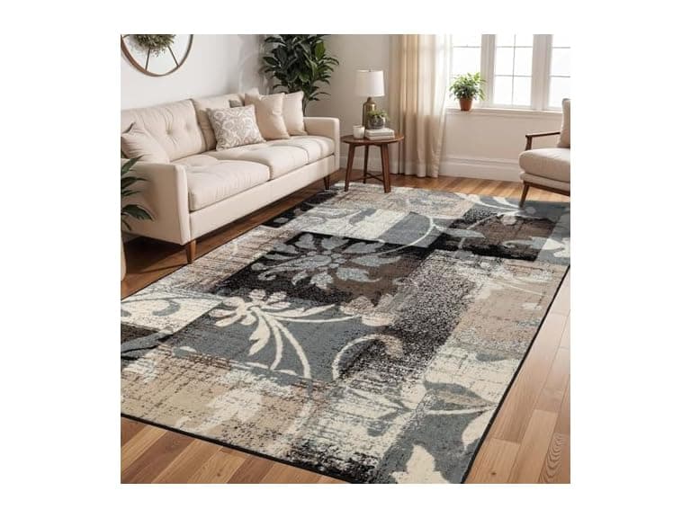 Superior Contemporary Floral Patchwork Indoor Area Rug (Your Choice) - Image 1
