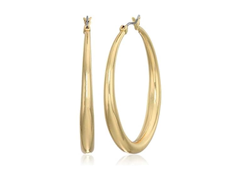 Anne Klein Women Goldtone Medium Tapered Hoop - Image 1