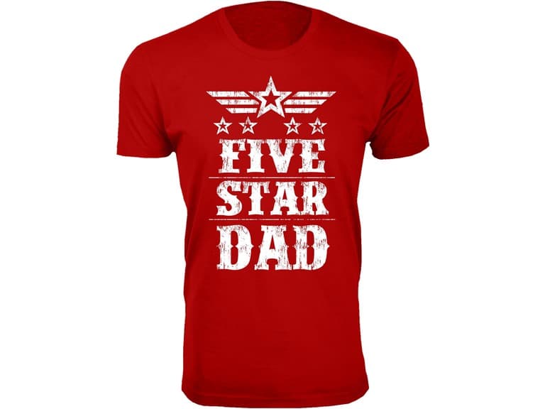Five Star Dad Grandpa T-Shirt - Image 1