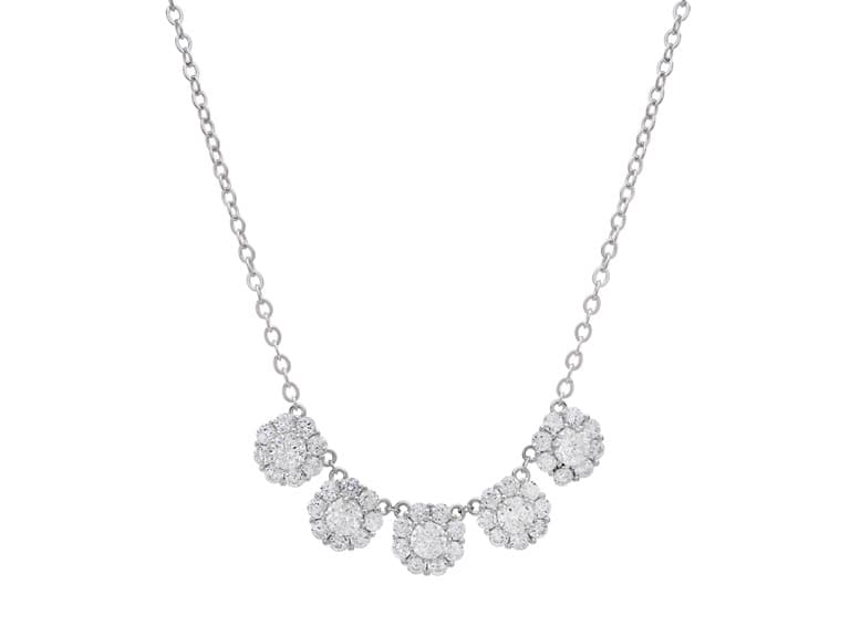 Moissanite Diamond Floral Necklace - Image 1