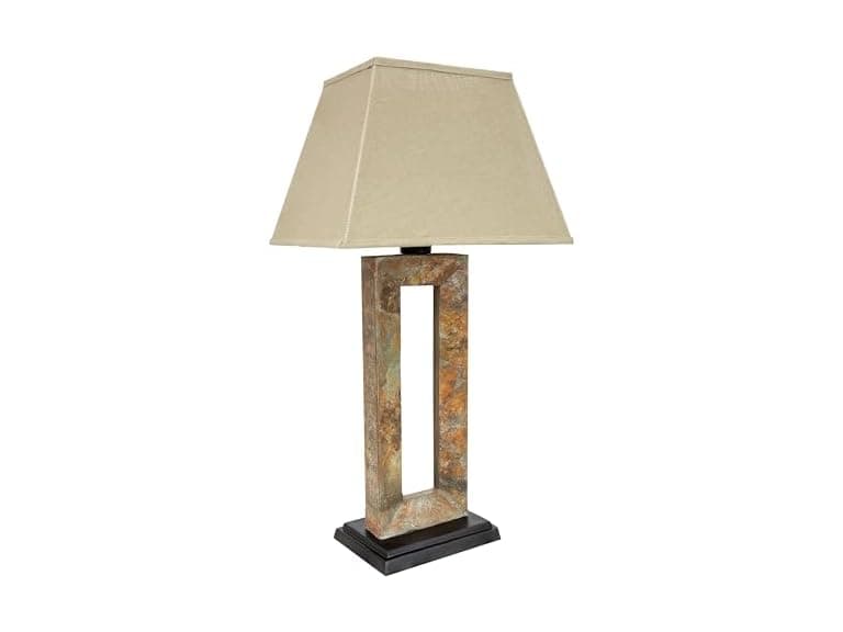 Open Rectangle Slate Table Lamp - Image 1