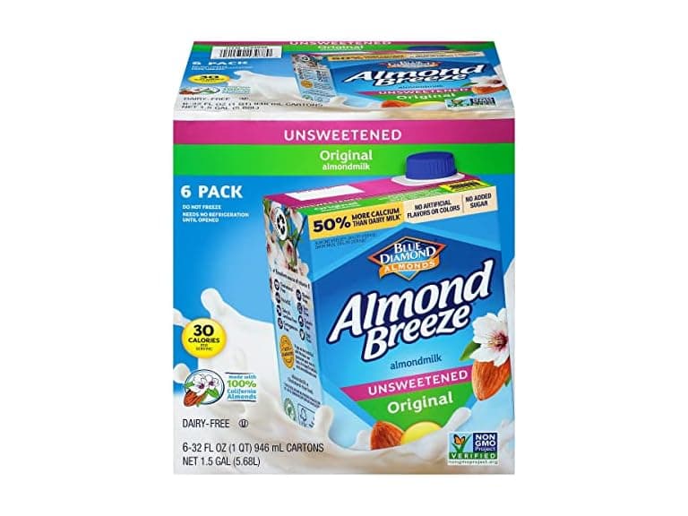 6CT Almond Breeze Dairy Free Almondmilk Unsweetened - Image 1