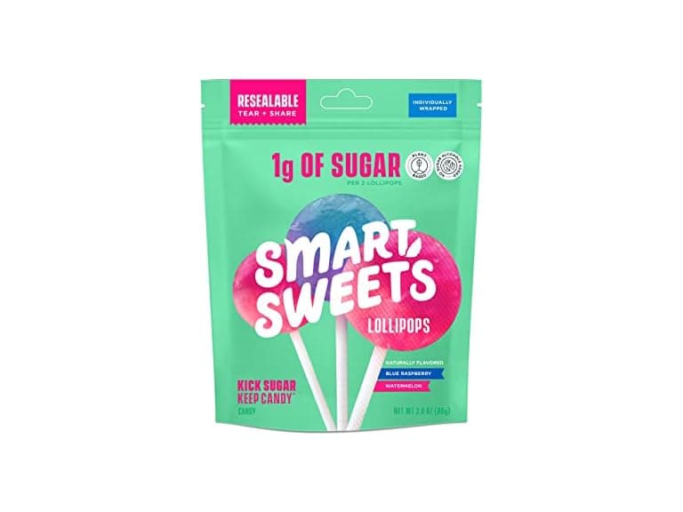 Smart Sweets, Blue Raspberry Watermelon Lollipops - Image 1