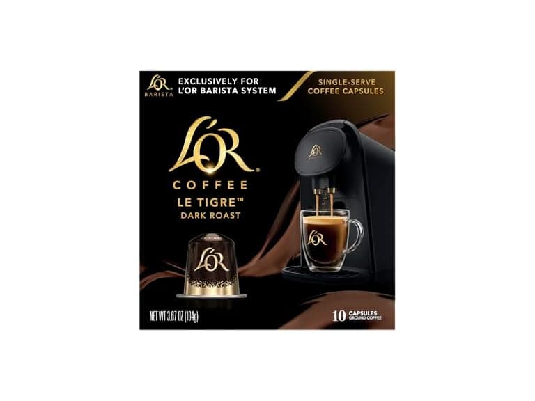 L'OR Coffee Pods, 10 Count Le Tigre Dark Roast - Image 1