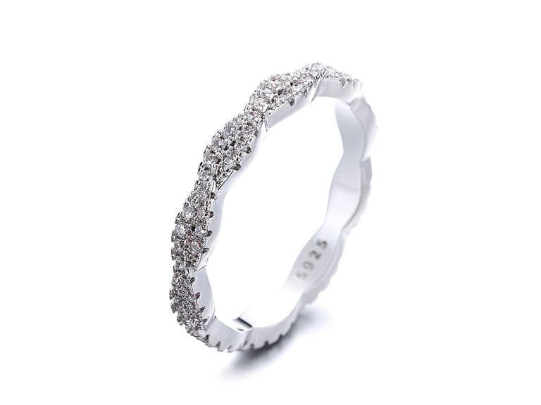 Silver Twisted Crystal Band - Image 1