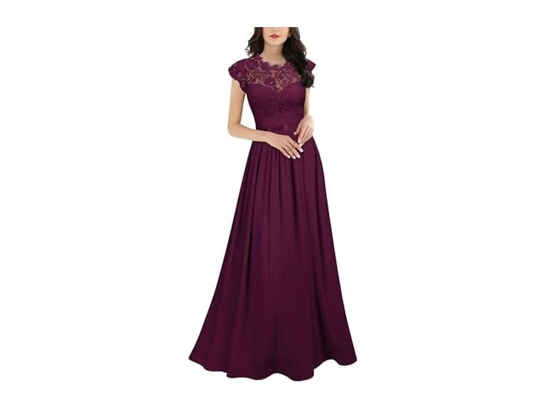 Miusol Women (M) Formal Lace Evening Party Dress - Image 1