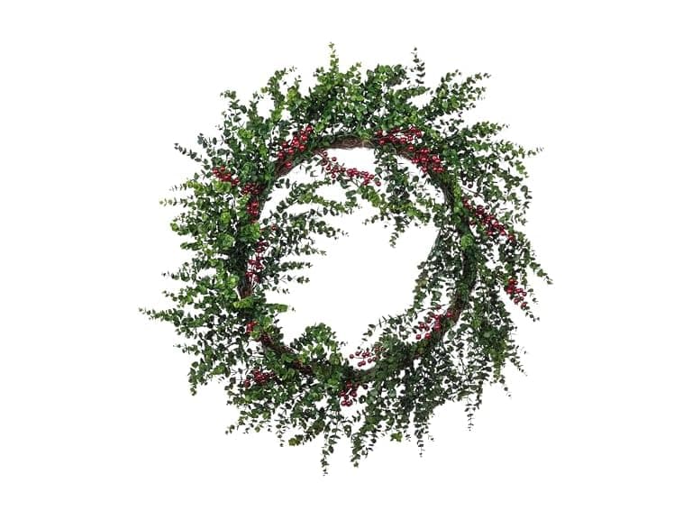 Abbott Collection Extra Large Eucalyptus Faux Wreath with Berries - Image 1