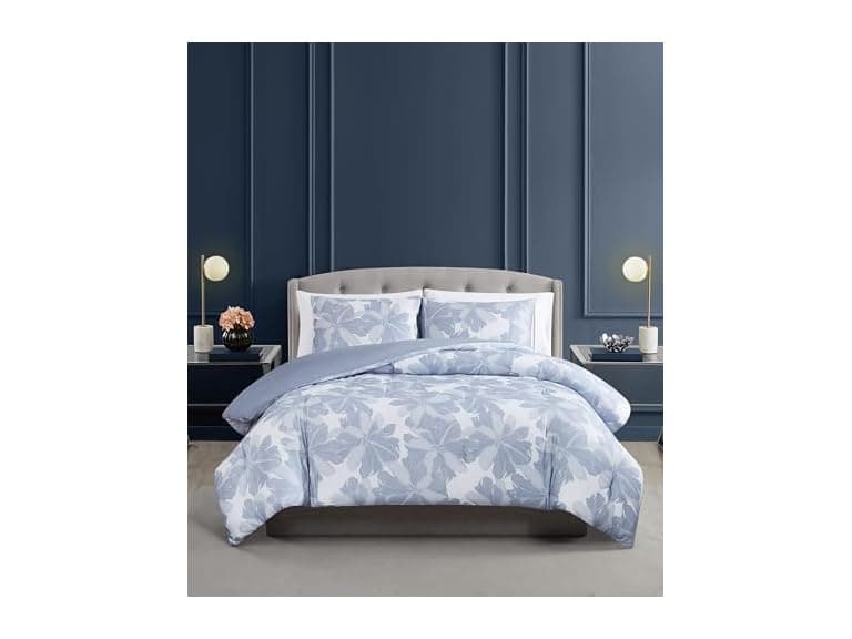 Vince Camuto Organic Floral 100% Cotton 3 Piece Full/Queen Duvet Set - Image 1