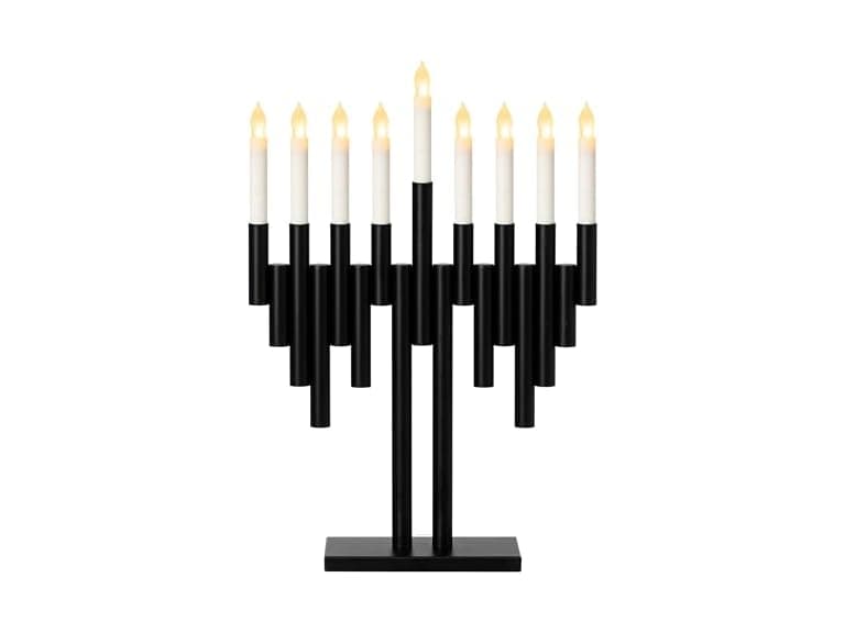 Vintiquewise Modern 9-Branch Hanukkah Menorah with LED Candles - Image 1