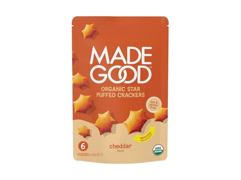 1PK MadeGood Cheddar Star Puffed Crackers - Image 1
